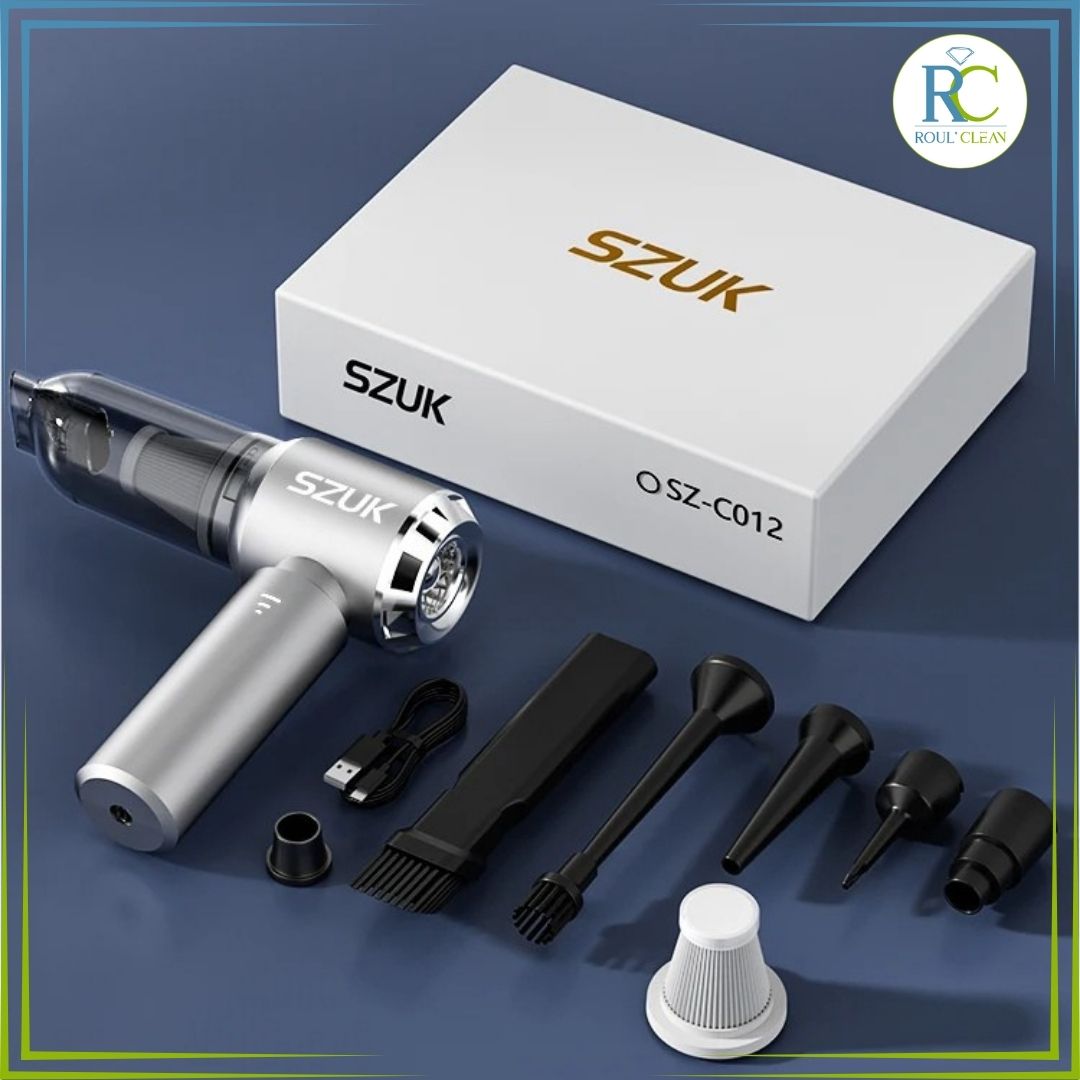 Présentation du kit complet de l'aspirateur voiture sans fil SZUK