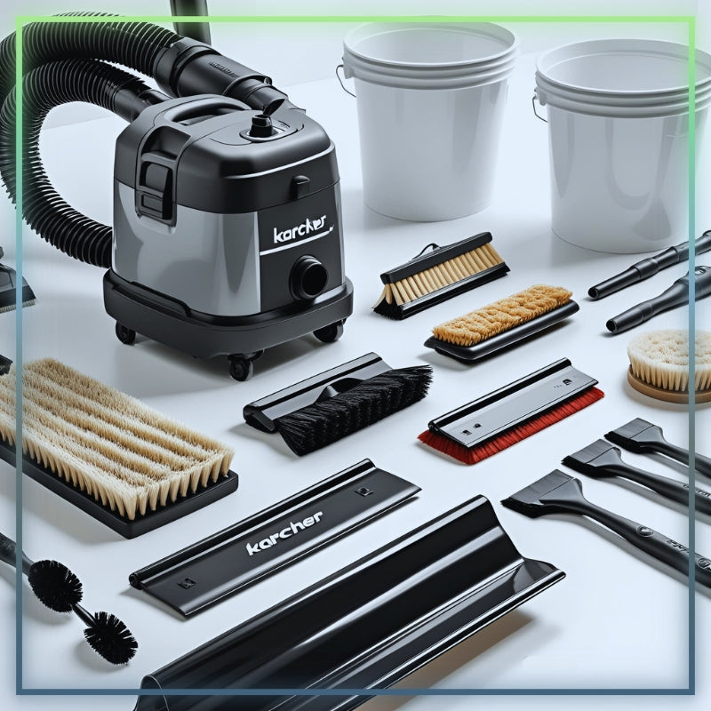 Outils et accessoires de nettoyage auto – brosses, racloirs, seaux et aspirateur pour lavage professionnel